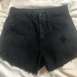 High waisted black shorts